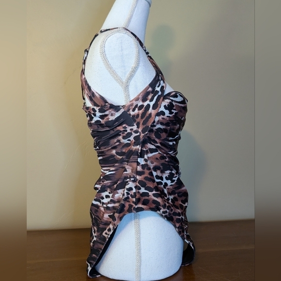 Curvy Leopard Asymmetrical One Piece Swim Suit - Picture 9 of 13